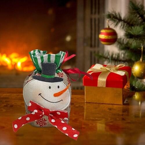 Christmas Tree Hanging Socks Linen Festival Apple Gift Candy Bags Cartoon Snowflake Xmas Party Fireplace Decor Party Fireplace