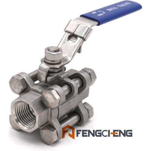 3 Piece Ball Valve - 1/2" BSP Stainless Steel 316 Full Port Homebrew Ball Valve Food Grade 1000 WOG Brewer Hardware