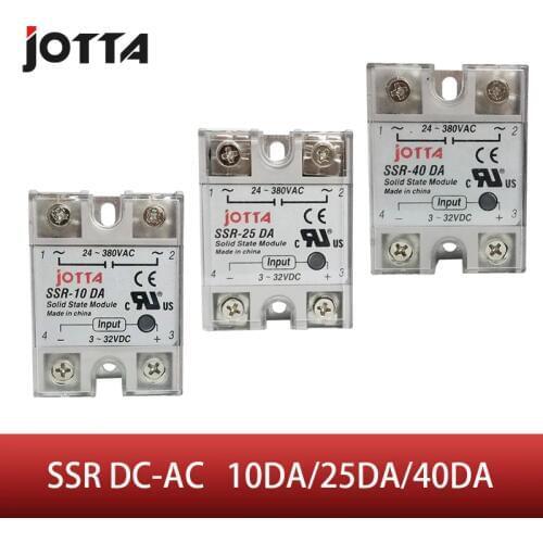 Free Shipping SSR -10DA/25DA/40DA DC control AC SSR white shell Single phase Solid state relay