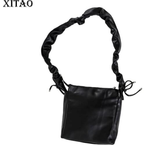XITAO Fashion Women Shoulder Bag Solid Color Fold Draw String All-match Square Bag Big Capacity Shoulder Diagonal Span WMD2222