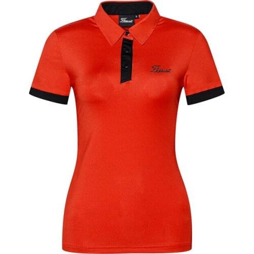 Golf Wear Womens Breathable Quick Drying Slim Outdoor Sports Short Sleeve T-shirt Polo Shirt Golf Polo Shirts