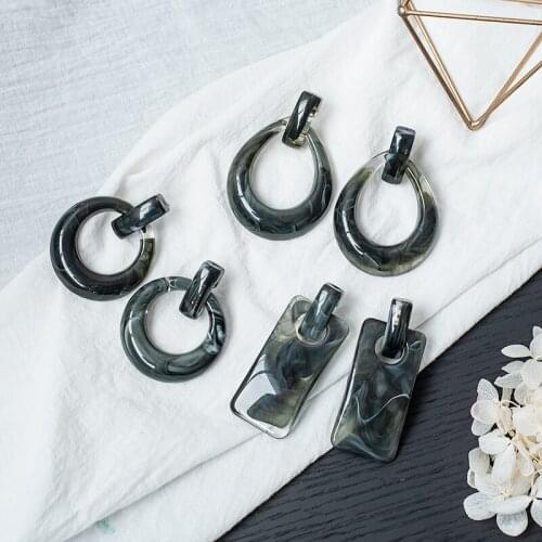 ZWC Geometric Acrylic Statement Drop Earrings For Women Vintage Resin Round Dangle Earring 2020 Fashion Brincos Wedding Jewelry