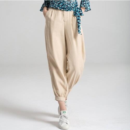 Silk Linen Harem Pant Mulberry Silk Knickerbockers Women Loose Bloomers M L Free Shipping