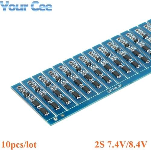 10pcs 2S 3A Li-ion 7.4v 8.4V 18650 Lithium Battery Charger Protection Board BMS PCM PCB for Lipo Battery Cell Pack