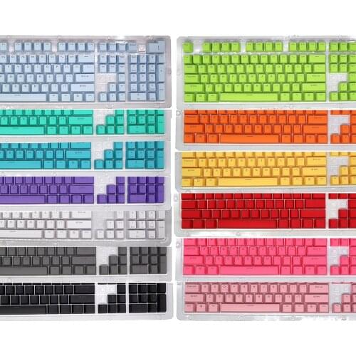 104 Keys Two-color Injection Molding PBT Keycap Set OEM Profile for Mechanical Keyboard Purple(Only Keycaps)