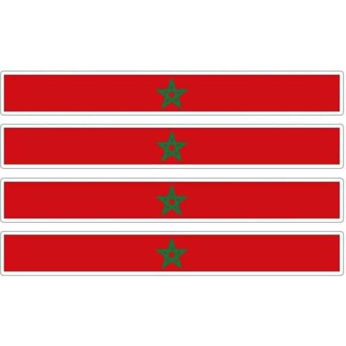 4pcs Patriotic Stickers Flag Stripes Vinyl KK PVC 13cm X 1.7cm Car Window Motorcycle Decoration Tuning Morocco Car Stickers
