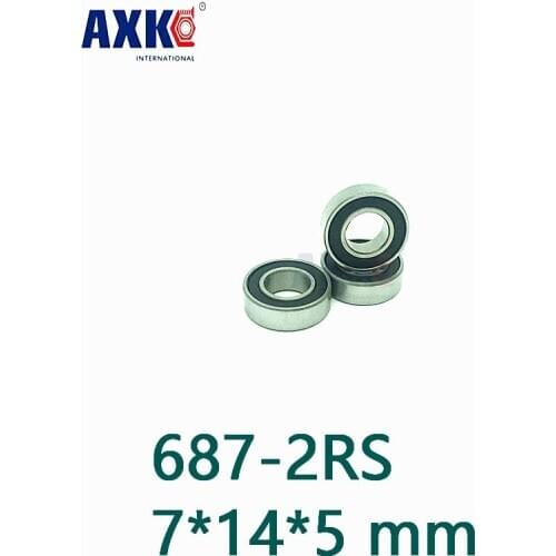 Axk 687-2rs Hybrid Ceramic Bearing 7*14*5 Mm Abec-1 ( 1 Pc) Industry Motor Spindle 687hc Hybrids Si3n4 Ball Bearings 3nc 687rs