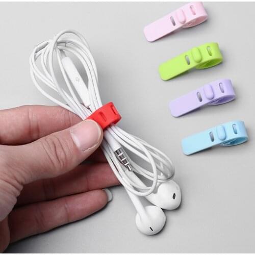 10PCs Cable Winder Silicone Cable Organizer Wire Wrapped Cord Line Storage Holder for iPhone Samsung Earphone High Quality