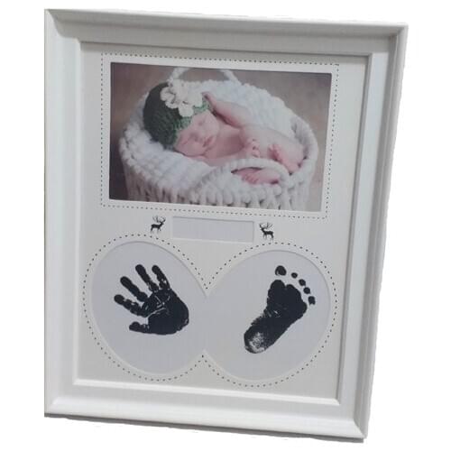 Babys Mark Classic Imprint Frame Photo Frame with Hand Footprint Makers Imprint Kit Baby Ink Pad Newborn Baby Souvenir