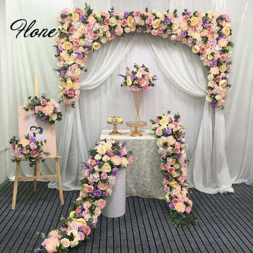 Flone Artificial Silk Fake Flowers row wedding centerpiece table runner decoration christmas flowers decorations for home flores