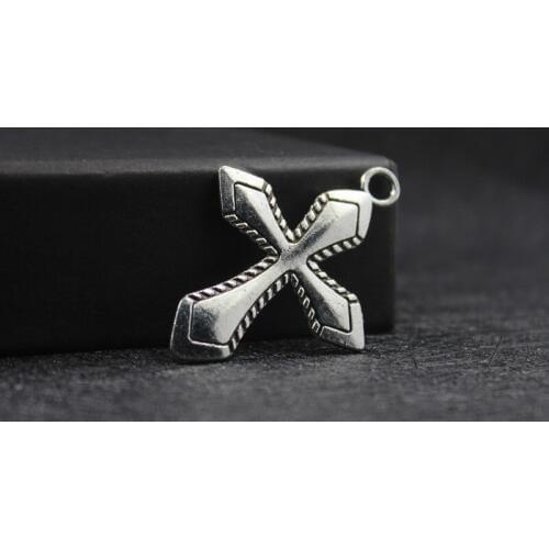 Hot New Cross Pendants Silver Color Plated Cross Charms Jewelry Finding For Earrings Bracelets Making 5pcs/lot ZA1456
