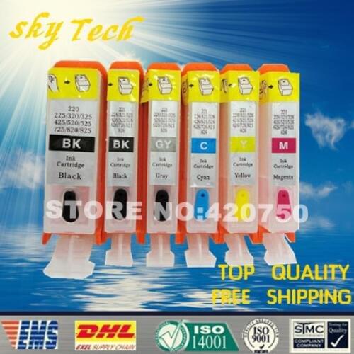 6 color Refillable Ink Cartridge For PGI425 CLI426 ,For Canon MG6140 MG6240 MG8140 MG8240 IP4840 IP4940 IX6540 ,with ARC chips