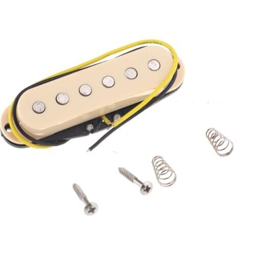 Musiclily 52mm Guitar Single coil Bridge Pickup for Strat or Squier Style, Cream