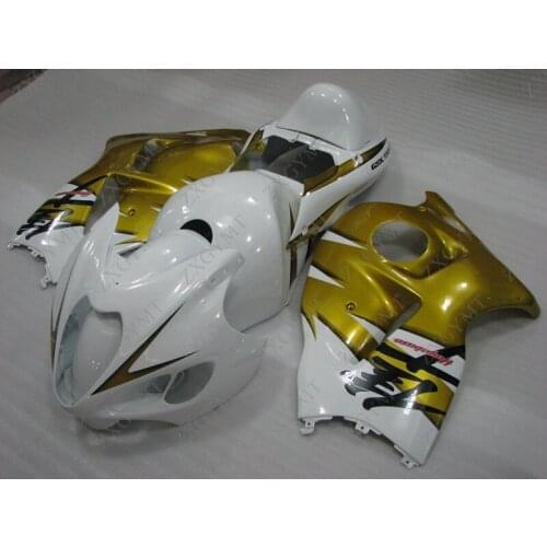 Fairings Gsx 1300R 1997 - 2007 Gold White Fairings GSX R1300 2001 Full Body Kits for Suzuki GSXR1300 2000