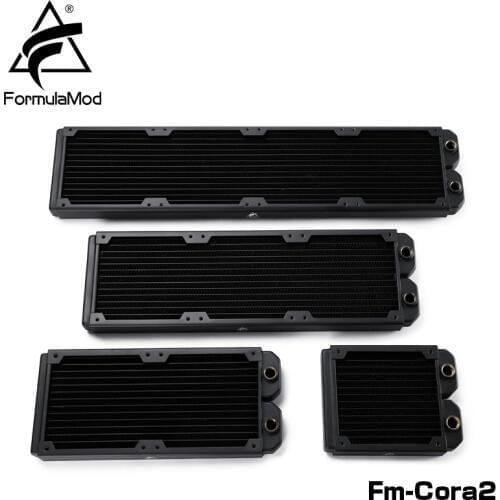 FormulaMod Fm-CoRa-BK, 120/240/360/480mm Copper Black Single Row Radiator, 29mm Thickness, Suitable For 120*120mm Fan