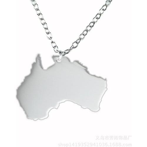 SUTEYI Rose Gold Color Australian States Map Necklace Australia Stainless Steel Pendant State Necklaces Women