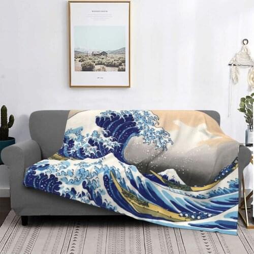 The Great Wave Off Kanagawa Katsushika Hokusai Blanket Fleece Summer Soft Throw Blankets for Bedding Bedroom Bedding Throws
