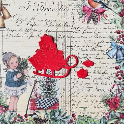 Christmas sled with gift box scrapbook die Metal Cutting Dies DIY Scrapbook Paper Cards Embossing Craft Die Cut handmade craf