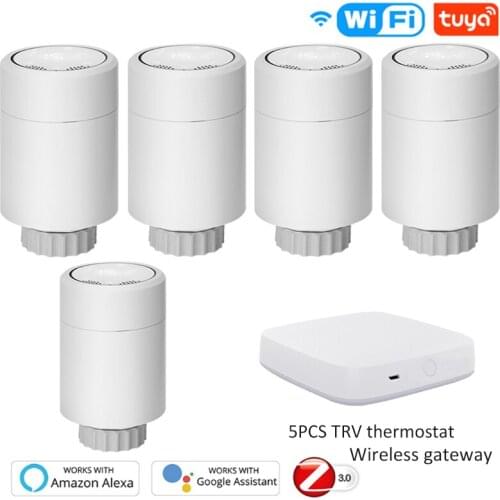 Wifi TUYA Zigbee3.0 TRV Thermostat Thermostatic Radiator Actuator Remote Control