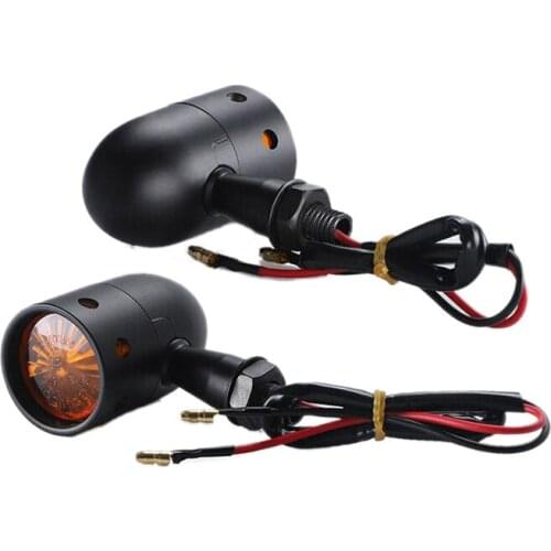 1Pair Motorcycle Turn Signal Light LED Brake Amber Light Blinkers Flashers Indicator for Honda Suzuki Cafe Racer
