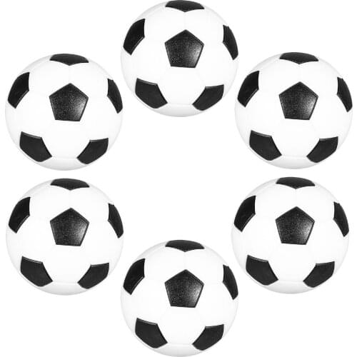 WINOMO 6pcs 32mm Table Soccer Footballs Replacements Mini Black and White Soccer Balls
