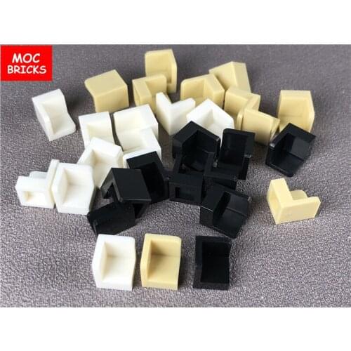10pcs/lot DIY white & Black & Tan Yellow Panel 1X1X1 Corner fit with 6231 building block Figure toys for children Xmas gift