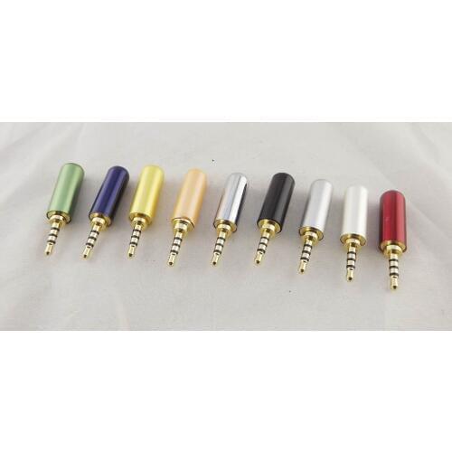 10pcs Gold 2.5mm Male 4 Pole Stereo Repair Headphone Metal Audio Earphone Connector white/black/Blue/Darkred/gold/orange/silver