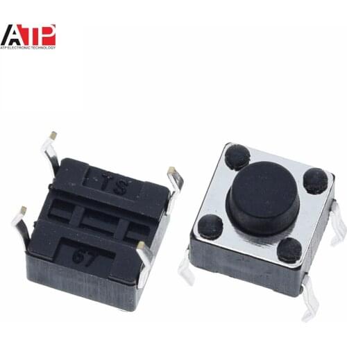 100PCS Great IT Tactile Switch Momentary Tact 6x6x5 6*6*5mm DIP Middle 4pin ever