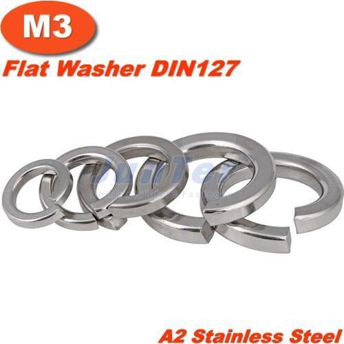 1000pcs/lot DIN127 M3 Spring Washer A2 Stainless Steel