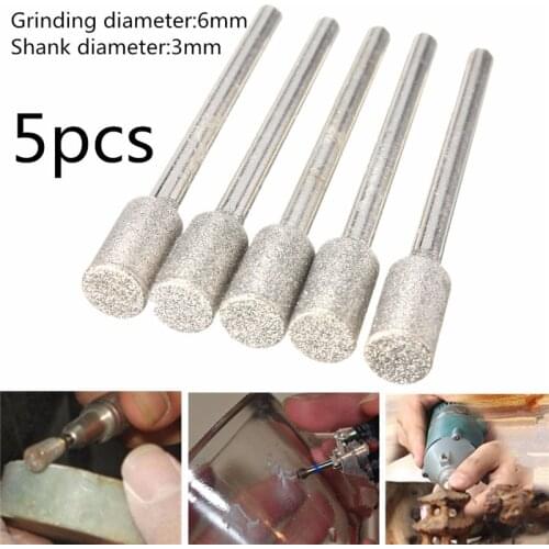 5Pcs Diamond Drills Chainsaw Sharpener Burr Stone File hain Saw Sharpening Tool Alloy Grinding Head Diamond Grinding Rod