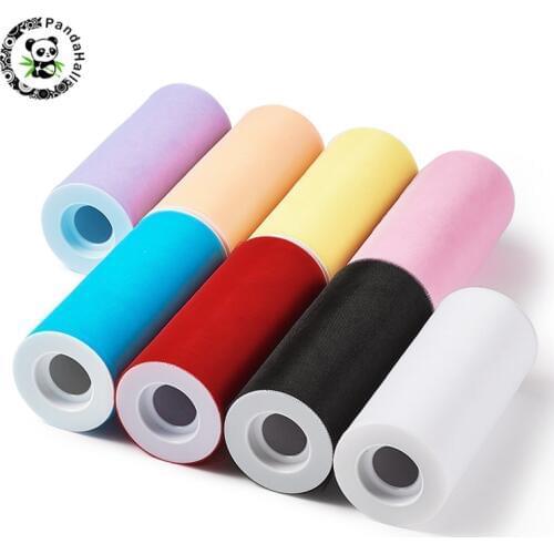 Pandahall 8 rolls/Set Netting Fabric Tulle Roll Spool Fabric for DIY Jewelry Making Party Decoration Mixed Color 6"(150mm)