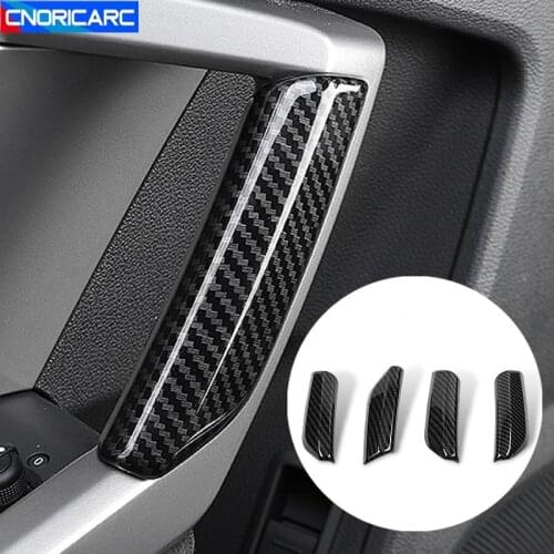 Car Styling Carbon Fiber Color Inner Door Handle Decoration Cover Sticker Trim For Audi Q3 2019 Interior Accessories Modified
