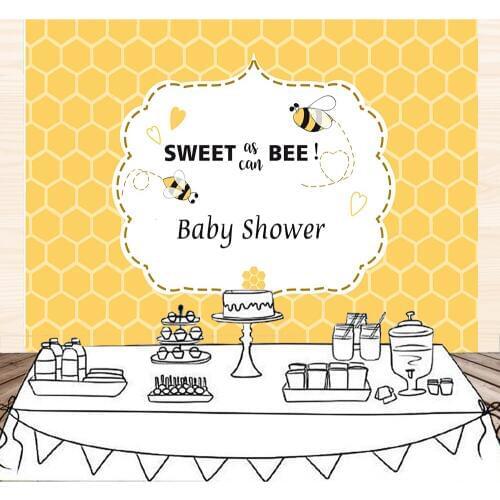 BEIPOTO Sweet As Can Bee Baby Shower Backdrop for Photography Honeycomb Baptism Photo Background for Photo Studio Props banner 6