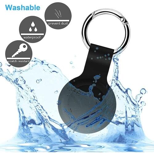 Cover for Apple Airtags Case Liquid Silicone Protector Shell Bumper Anti-scratch fall tracker Accessories Apple Airtag Keychain