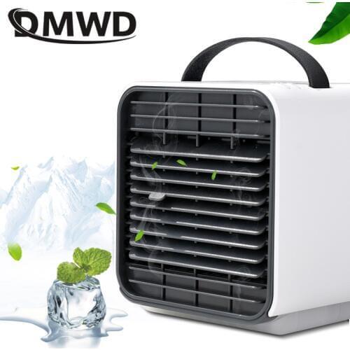 DMWD Negative ion air conditioning fan Purify PM 2.5 Air Quality purifier mini cooler battery rechargeble USB output for home