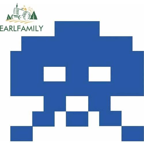 EARLFAMILY 13cm x 11.8cm for Arcade Space Invaders Pixel Car Sticker Motorcycle Wall Decal Refrigerator Kids Room RV Decoration