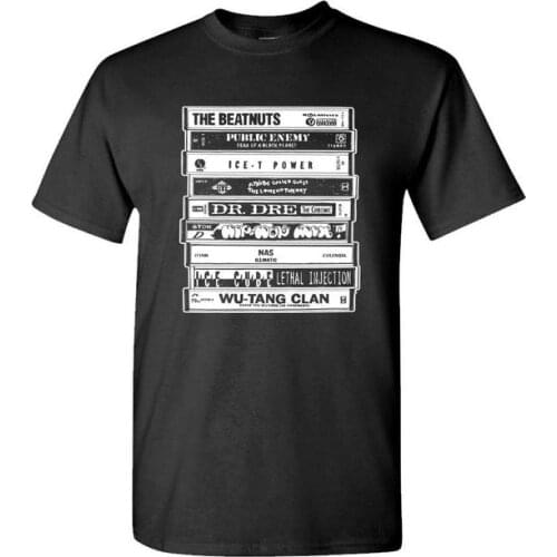 Hip Hop Artists Cassettes Old School Rap - Men Cotton Men 2019 New Print Men T Shirt Summer Awesome Shirts