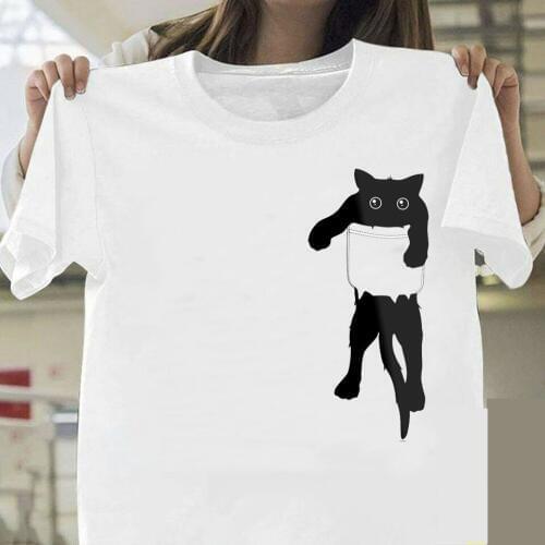 2020 Summer T Shirt Women Men Cat Printed Oversized Mens Tee Tops O-Neck Hip Hop Oversize T-Shirts Short Sleeve Male Shirt