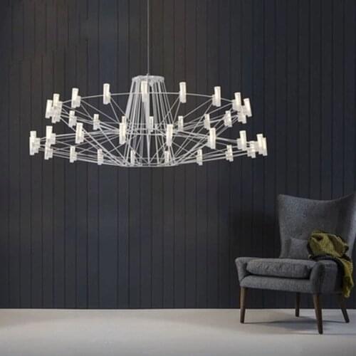 Geometric bird cage lamps living room hanging lights Eiffel Tower chandelier postmodern creative personality chandeliers