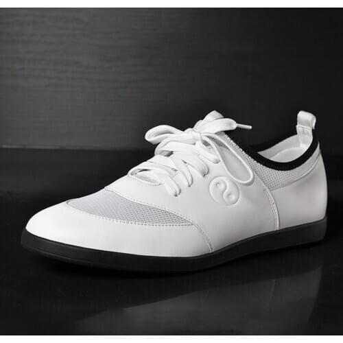 Soft leather Tai Chi sneakers male summer leather net top Tai Chi shoes female breathable Tai Chi training shoes Kung fu shoes