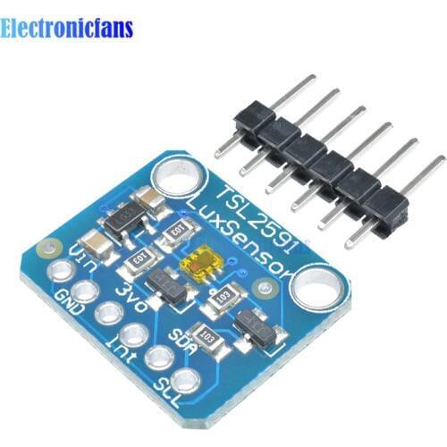 TSL2591 High Dynamic Range Digital Light Sensor Module IIC I2C TSL25911FN Light Sensor Breakout Board 3.3V 5V for Raspberry Pi