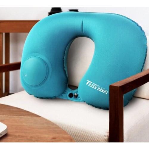 Inflatable U Shape Neck Cushion Travel Comfortable Pillow Office Air Cushion Airplane Driving Nap Head Rest Pillow