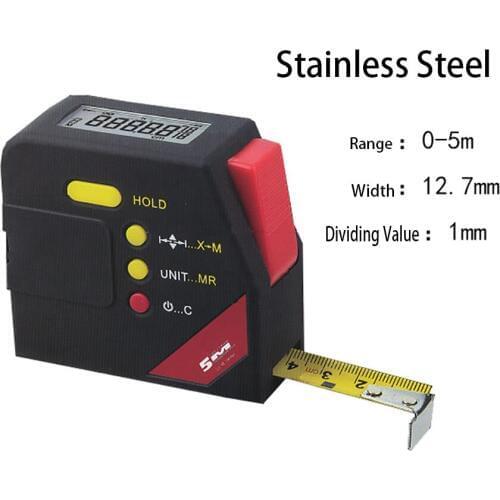 Germany electronic Gigital tape Measure 0-5m/1mm tape 5 meters Digital display tape Stainless steel Ruler for construction