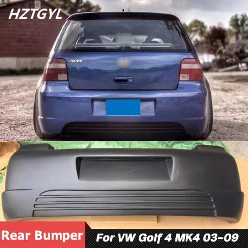 Unpainted ABS Material Back Rear Bumper Car Body Kit For VW Golf 4 MK4 Facelift R Style 2003-2009