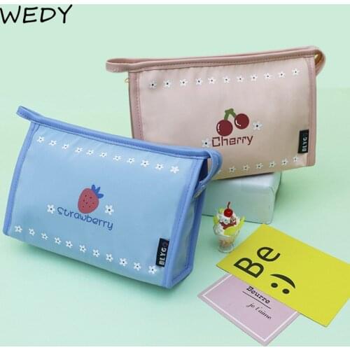 Nylon Travel Cosmetic Bag Waterproof Toiletry Bag Women Portable Makeup Organzier Cartoon Print Cosmetic Pouch Zipper Beauty Box