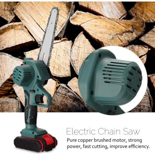 2021 New Mini Chainsaw 6/4 Inch Portable Rechargeable Electric Chainsaw 2000mAh Electric Handheld, Splash Guard for Wood Cutting