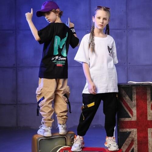 Pally elves 2020 Summer Children Casual Clothing Set Jogger Pants Loose T-shirt Dancewear