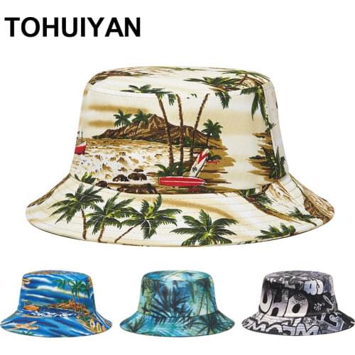 New Floral Printed Bucket Hat Women Outdoor Sun Protection Travel Hats Spring Summer Fisherman Caps Casual Gorro Bob Cap For Men