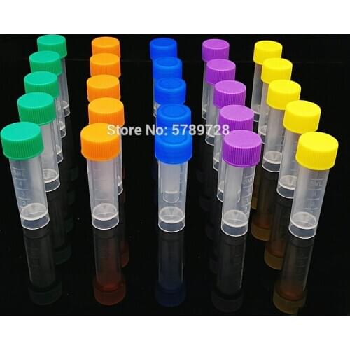 5ml Plastic Freezing Tube with thread cap ,Cryovial Preservative Tube Sample bottles with scale,Cold Storage Tube with gasket
