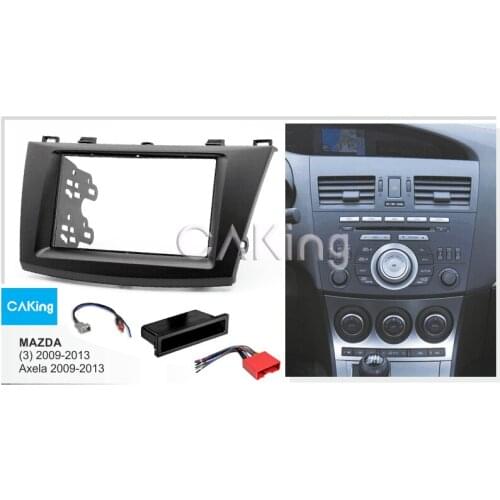 1DIN or 2DIN Fascia Radio Panel Harness Antenna for 2009-2013 Mazda 3 Axela Frame Dash Fitting Kit Facia Plate Adapter Bezel